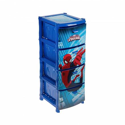 Комод  Человек паук, 4 секции, синий 
